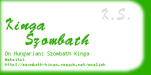 kinga szombath business card